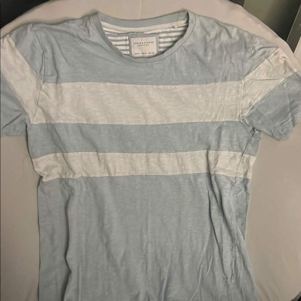 #138- Blue and White Striped T-Shirt